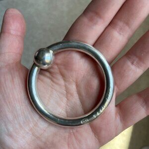 Tiffany  Sterling Silver Baby Teething Barbell Rattle‎ (Prev Used) (h/b/x)